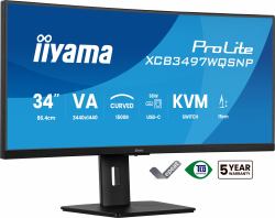 iiyama ProLite XCB3497WQSNP-B1 écran plat de PC 86,4 cm [34"] 3440 x 1440 pixels UltraWide Quad HD LED Noir 