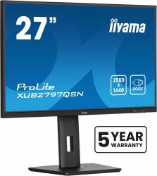 iiyama ProLite XUB2797QSN-B2 écran plat de PC 68,6 cm [27"] 2560 x 1440 pixels Quad HD LED Noir 