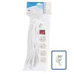 logon professional 4-WAY POWER STRIP: WHITE - - ON/OFF SWITCH - 5M CABLE - Warranty: 24M