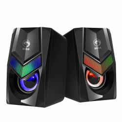 Marvo Scorpion SG-118 Gaming Speakers, Stereo Sound, USB Powered, 7 Colour RGB Lighting, 6w, 3.5mm Input, Black Noir Avec fil 