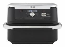 Ninja AF500EU friteuse Double 10,4 L Autonome 2470 W Friteuse d’air chaud Noir, Acier inoxydable 