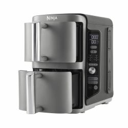 Ninja SL400EU friteuse Double 9,5 L 2470 W Friteuse d’air chaud Noir, Gris 