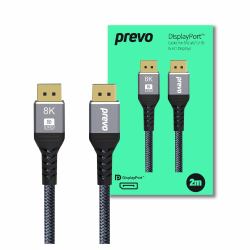 PREVO DP14-2M câble DisplayPort Noir 