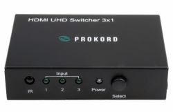 Prokord HSWUH0301 commutateur vidéo HDMI 