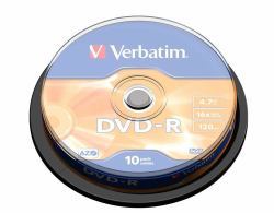 Verbatim DVD-R Matt Silver 4,7 Go 10 pièce[s] (VERBATIM DVD-R AZO 4.7GB 16X MATT SILVER SURFACE 10 PK SPIND)
