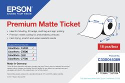 Epson Premium Matte Ticket - Roll: 80mm x 50m (1ROLL PREMIUM MATTE TICKET ROLL - 80MM X 50M MINORDERQTY: 18)