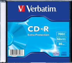 Verbatim CD-R Extra Protection 700 Mo 48x (CD-R 700MB 52X SINGLE SC - EXTRA PROTECTION SURFACE CD-R - Extra Protection, 48x, 700 MB - Warranty: 24M)