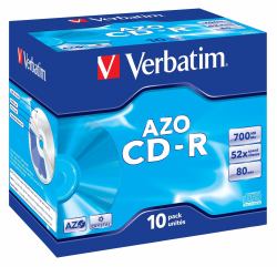 Verbatim CD-R AZO Crystal 700 Mo 52x 10 pièce[s] (Verbatim 10PK 80Min 52X Crystal CD-RJC)
