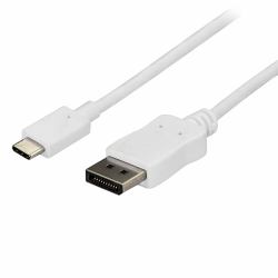 StarTech.com 6ft/1.8m USB C to DisplayPort 1.2 Cable 4K 60Hz - USB-C to DisplayPort Adapter Cable HBR2 - USB Type-C DP Alt Mode to DP Monitor Video Cable - Works w/ Thunderbolt 3 - White (6FT USB C...