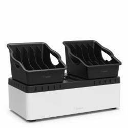 Belkin B2B160VF Organiseur de station de chargement Table de bureau ou bureau mural Noir, Blanc (GO BASE 2 BINS PL 10PORT USB CHARGER)