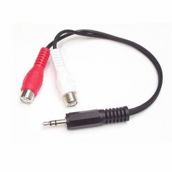 StarTech.com 6in Stereo Audio Cable - 3.5mm Male to 2x RCA Female (6IN STEREO AUDIO CABLE - 3.5MM - MALE TO 2X RCA FEMA)