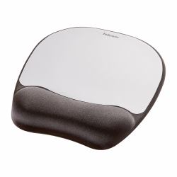 Fellowes Mouse Mat Wrist Support - Memory Foam Mouse Pad with Soft Foam Pillow - Ergonomic Mouse Mat for Computer, Laptop, Home Office Use - Compatible with Laser and Optical Mice - Silver (Fellowe...