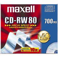 Maxell CD-RW 700MB 80Min 1-10x HighSpeed JC 10pk 700 Mo 10 pièce[s] (CD-RW 80 700MB 1-12X JC 10pac - 10 pcs - Warranty: 12M)
