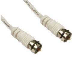 Cables Direct F M/M, 5m coaxial cable White (CDL 5m F Connector M-M - White)