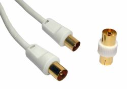 Cables Direct TV Coax coaxial cable 15 m F White (CDL 15m TV +Female Coupler - White)