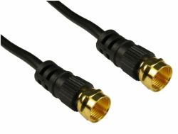 Cables Direct F M/M, 2m coaxial cable Black (CDL 2m F Connector M-M - Black)