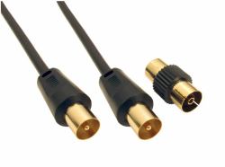 Cables Direct 2TV-10BK coaxial cable 10 m Black (CDL 10m TV +Female Coupler - Black)