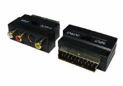 Cables Direct SCART Adaptor with Input/Output Switch (Switchable SCART to SVHS & Three RCA Adapter)