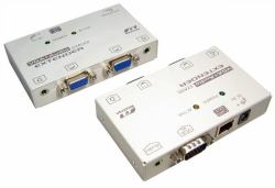 Cables Direct KVM-VGAXTAD network extender Network transmitter & receiver White (CDL SVGA Ext Over Cat5e with Audio)