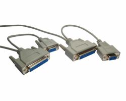 Cables Direct SL-444 serial cable Grey 2.5 m D9, D25 (2.5m Dual Serial Data Transfer Cable)