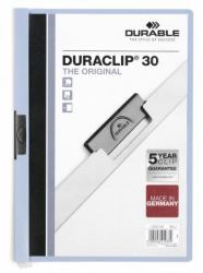 Durable Duraclip 30 protège documents PVC Bleu clair, Transparent (Durable DURACLIP 30 A4 Folder Blue [25])