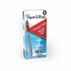 Papermate FlexGrip Ultra Noir Stylo à bille Moyen 12 pièce[s] (Paper Mate S0190113 Flexgrip Ultra Capped Ballpoint Pen 1mm Black Ink Box of 12)