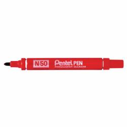 Pentel N 50 marqueur indélébile Pointe ogive Rouge 12 pièce[s] (Pentel N50 Red Permanent Bullet Marker Pack of 12)