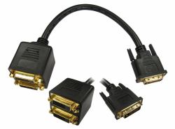 Cables Direct DV-2DVIFF DVI cable 2 x DVI-D DVI-D Black (CDL DVI-D M to 2x F Cable block)