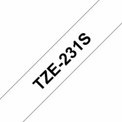 Brother TZE231S label-making tape Black on white TZe (TZE-231S2 LAMINATED TAPE 12MM - 4M BLACK ON WHITE)