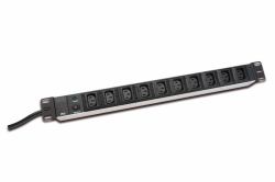 Digitus 10-Outlet Strip 10 sortie[s] CA 250 V Noir 2 m (DIGITUS ALU IEC C13 OULET STRIP - 10 OUTLETS)