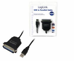 LogiLink AU0003C câble parallèle Noir 1,5 m (USB 1.1 cable, USB-A/M to - Centronics 36/M, bidirect, - black, 1.8 m AU0003C - Warranty: 48M)