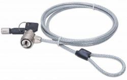 Manhattan Laptop Lock [Kensington] with two keys, Compatible with Kensington standard style locks, 1.5m cable, Anti theft, Strong steel cable - metal with clear PVC jacket, Notebook, Lifetime Warra...