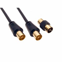 Cables Direct 2TV-000HBK coaxial cable 0.5 m RF Black (CDL 0.5m AERIAL M-M+ Coupler - BLK)