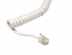 Cables Direct RJ-10, 3m White (CDL 3m Coiled Handset Cord - White)