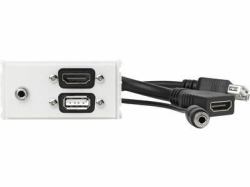 Vivolink WI221281 socket-outlet HDMI + USB A + 3.5mm White (Outlet Panel HDMI, USB, AUD - .)