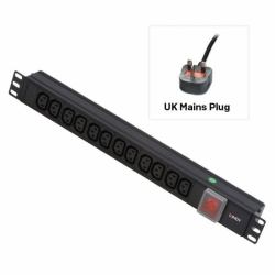Lindy 29992 unité de distribution d'énergie 12 sortie[s] CA 1U Noir (1U 12 Way IEC PDU 13A Plug to - 12 x IEC Sockets)