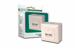 Digitus CAT 5e, Cl. D socket-outlet RJ-45 White (DIGITUS CAT5E MODULAR WALL - OUTLET SHIELDED)