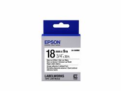 Epson Label Cartridge Strong Adhesive LK-5WBW Black/White 18mm [9m] (TAPE - LK-5WBW STRNG ADH BLK-/W - WHT 18/9)