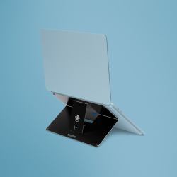 R-Go Tools Laptop stand R-Go Riser Attachable, adjustable, integrated with your laptop, aluminum, black (LAPTOP STAND R-GO RISER - INTEGRATED WITH YOUR LAPTOP ALUM)
