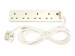 Cables Direct RB-02M04SPD protection surtension 4 sortie[s] CA Blanc 2 m (CDL 4 WAY 2MTR SURGE EXTENSION)