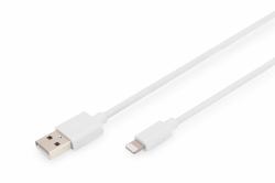 Digitus Lightning to USB A data/charging cable, MFI certified (DIGITUS CABLE IPHONE LIGHTNING - USB M/M 1.0M HIGH SPEED WH)