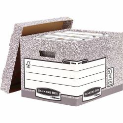 Fellowes 0081801 Boîte à archives Papier Gris (System Heavy Duty R-Kive Box [FSC] Pack of 10 333x285x390mm)