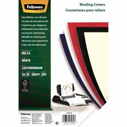 Fellowes Couvertures Delta Grain Cuir Certifiées FSC (Delta Cover A4 White 25pk [FSC])