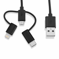 V7 Câble 3 en 1 Lightning / micro-USB / USB-C 1m 3.3ft 
