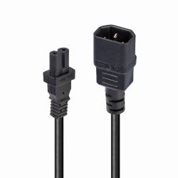 Lindy 30311 câble électrique Noir 1 m Coupleur C14 Coupleur C7 (1m IEC Extension Cable IEC - C14 to IEC C7)