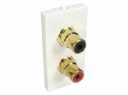 Cables Direct AV-MOD2RCA socket-outlet 2 x RCA White (2x RCA [Red and Black] Euromod - Coupler Type)