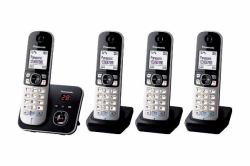 Panasonic KX-TG6824GB téléphone Téléphone DECT Identification de l'appelant Noir, Argent (KX-TG6824GB EU Version - KX-TG6824GB, DECT telephone, - 120 entries, Caller ID, Black, Silver - Warrant...