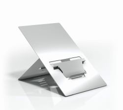 STANDIVARIUS Oryx evo E (Low Angle High Elevation Laptop Stand with In-line Document Holder - Natural Aluminium)