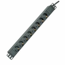 ROLINE 19.07.1623 power extension 2 m 8 AC outlet[s] Indoor Black (19IN1HE 8-F. KALTGER.C14 SW 10A - BLACK 10A)
