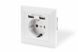 Digitus DA-70613 socket-outlet 2x USB White (Digitus Socket with 2 USB ports strÃ¸mf)